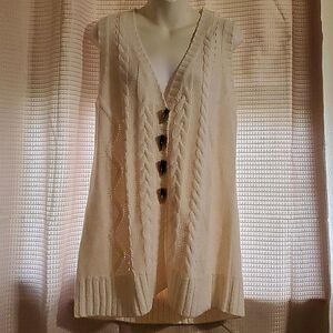 Modern Soul QVC cable knit sweater vest S NEW A15600